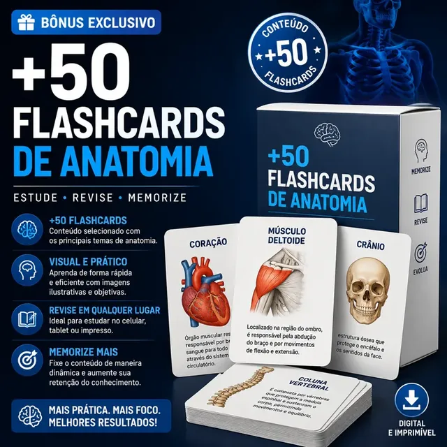 Mais de 50 flashcards de anatomia